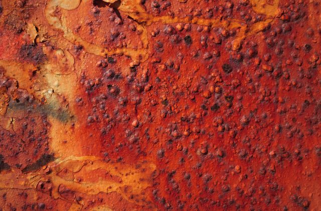 Detail of rusty metal, showing rust textures